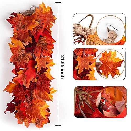 Halloween Garland Decor Black Indoor Halloween Table Decorations Fall Wall Hanging Maple Leaves Artificial Black Maple Leaf Vine